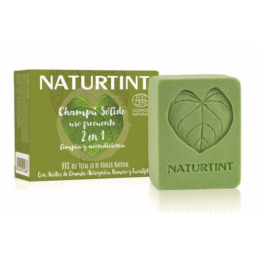 Naturtint Solido Shampu frequentemente usado 2 em 1 shampoo e condicionador, 75 grs