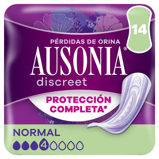 Ausonia Discreet Urine Loss Pads para mulheres normais, 14 unidades