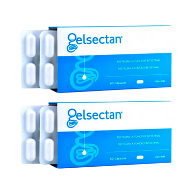 Gelsectan Pack 2 unidades Função Intestinal 60 cápsulas