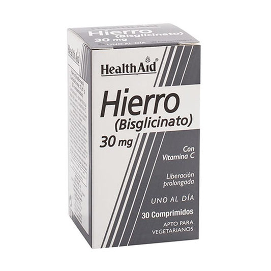 Health Aid Hierro Bisglicinato 30 Mg , 90 comprimidos   