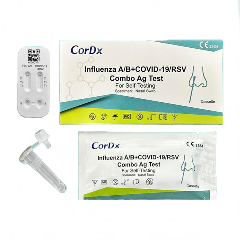Teste Rápido Combinado de Antigénio COVID-19, Influenza A e B e RSV