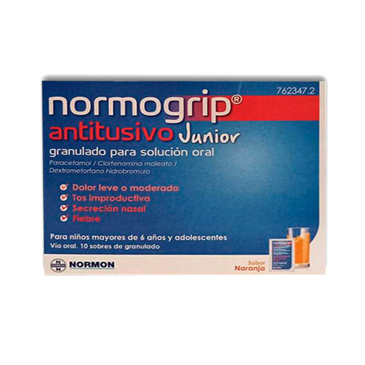Normogrip Antitusivo Junior , 10 saquetas granuladas para solução oral