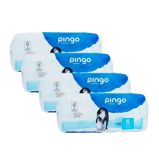 Embalagem 4 X fraldas ecológicas Pingo, tamanho 5 Junior (36 unidades)