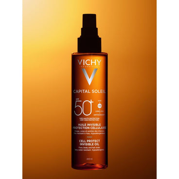 Vichy Capital Soleil Invisible Cell Protect Óleo Invisível Spf 50+ Protetor Solar, 200 ml