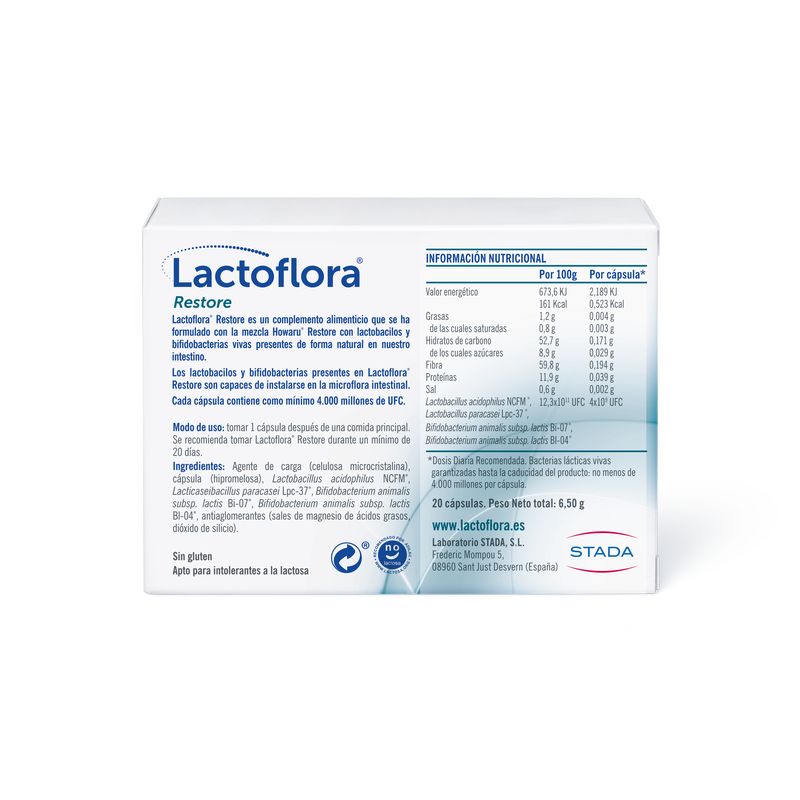 Lactoflora Restaurar 20 cápsulas