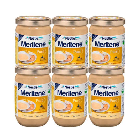 Meritene Pure Chicken & Mushroom Packs 6x300 gramas