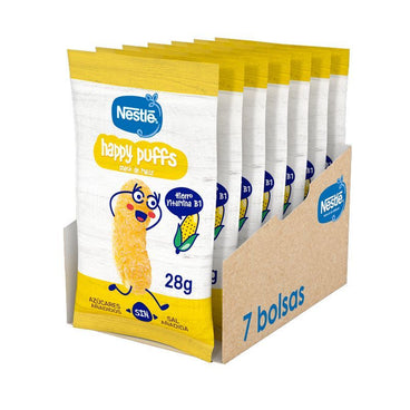 Nestlé Healthy Snacking Happy Puffs Natural Corn , 28g x 7 unidades