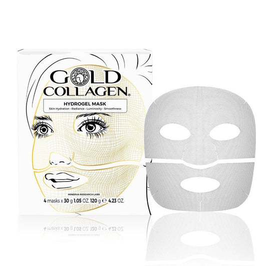 Minerva Gold Collagen Hydrogel Mask, 4 Mascarillas