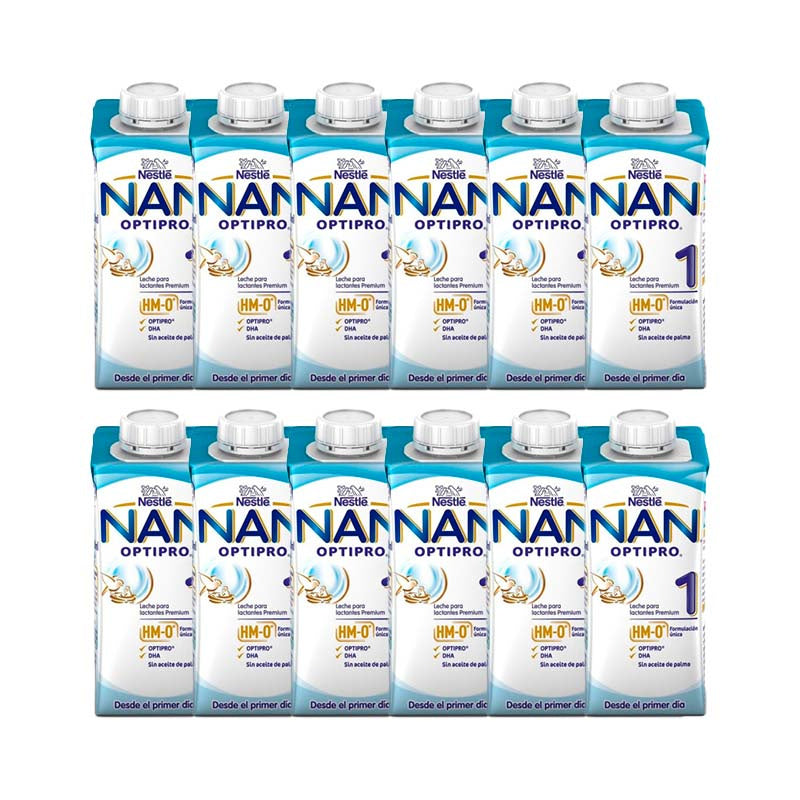 Pack 12 X Nestle Nan 1 Optipro Leche Líquida Para Lactantes, 500 ml