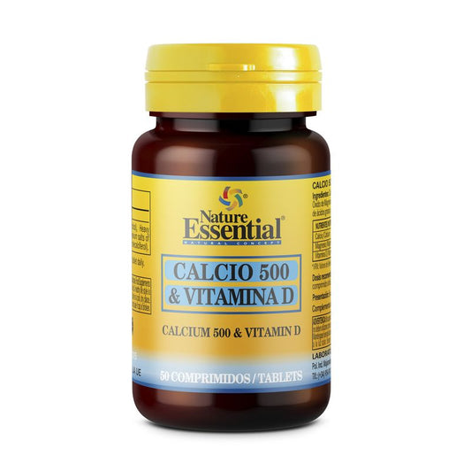 Nature Essential Calcio 500 + Vitamina D  , 50 comprimidos