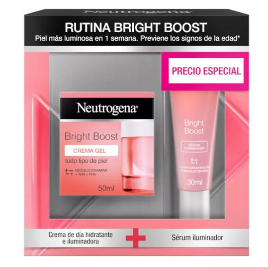 Neutrogena Bright Boost, Crema Gel De Día 50 Ml, Serum Iluminador Facial 30 Ml