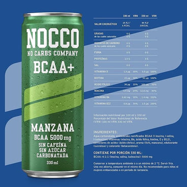 Nocco Bcaa+ Maçã, 330 ml