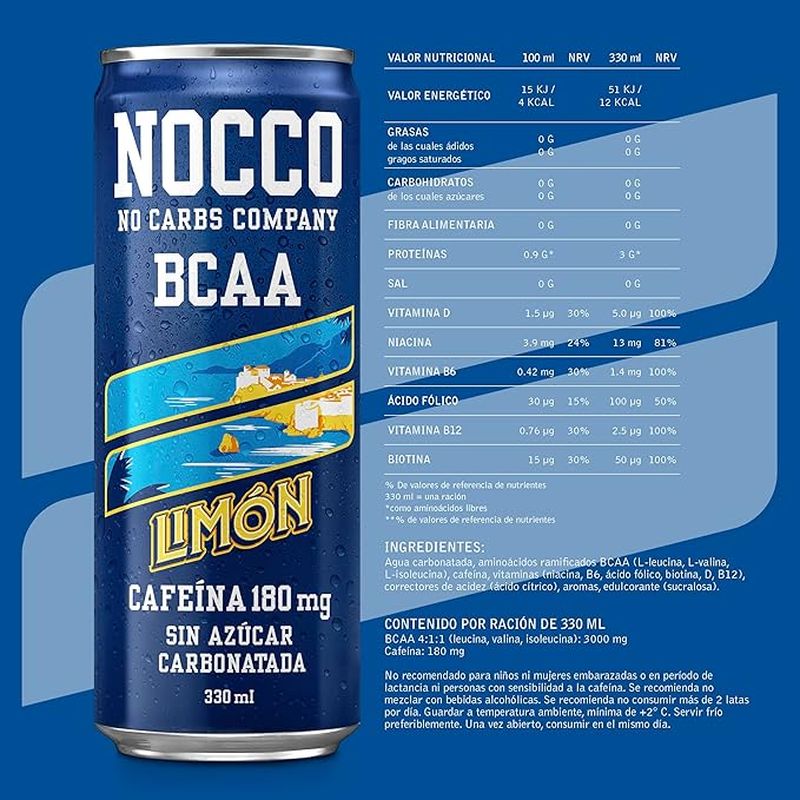 Nocco Bcaa Limão Del Sol, 330 ml