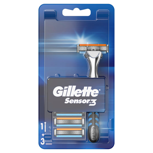 Navalha de barbear para homem Gillette Sensor3 , 3 peças.