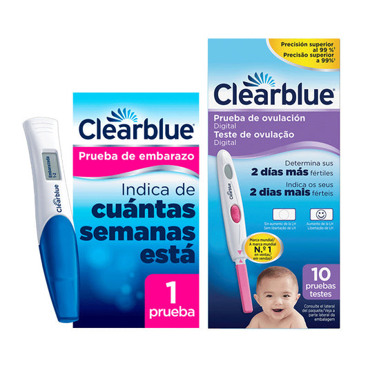 Clearblue Pack Digital Test Embarazo 1 Prueba + Test Ovulación 10 Varillas