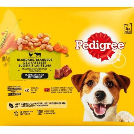Pedigree Saquetas 4Pack Pate Veal & Poultry 13X4X100Gr