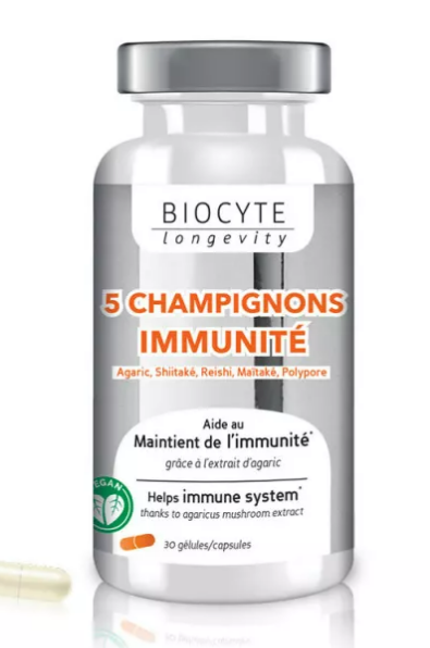 Biocyte 5 Champignons Immunite , 30 cápsulas