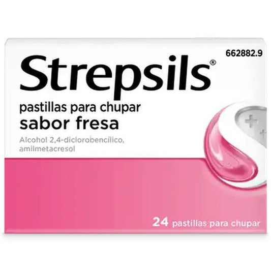 Strepsils Strawberry, 24 pastilhas