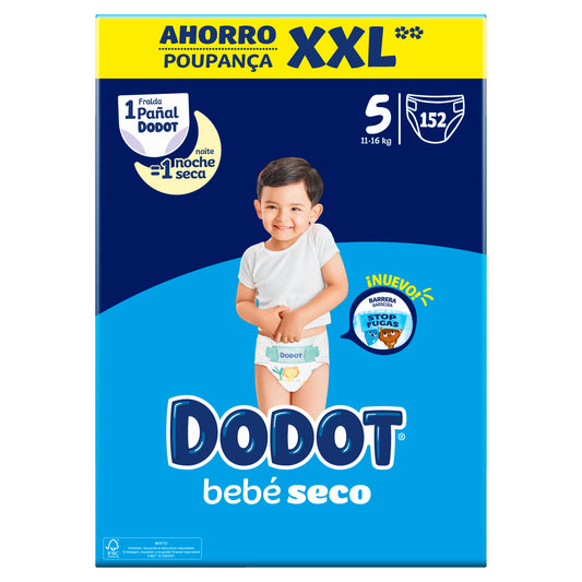 Dodot Baby-Dry Nappies Tamanho 5 , 152 unidades