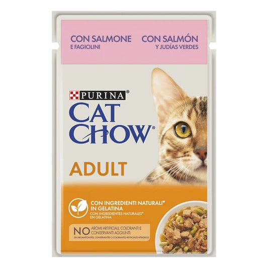 Cat Chow Feline Adult Salmão Feijão Verde 26X85Gr