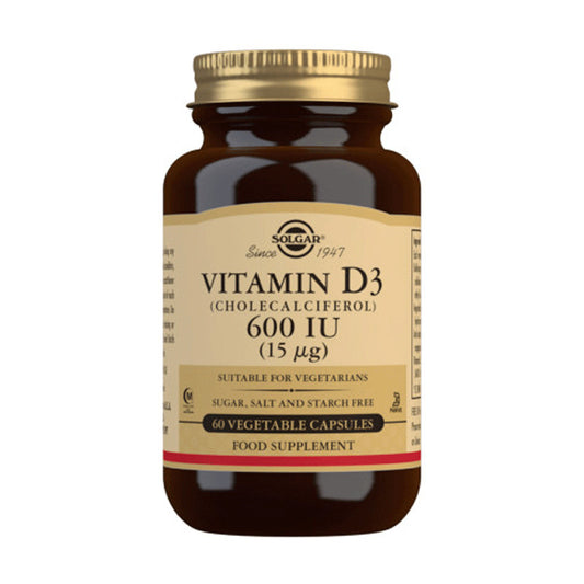 Solgar Vitamina D3 600 Ui (15Mcg.) - 60 cápsulas Vegetales