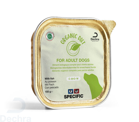 Specific Canine C-Bio-W Organic Fisch Caja, 5X150 gr, comida húmeda para perros