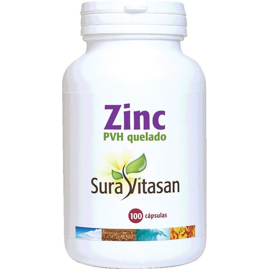 Sura Vitas Zinc Pvh Quelado 25 Mg , 100 cápsulas   