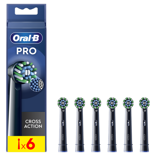 Oral-B Braun Braun Cross Action Rechargeable Toothbrush Refill Black 6 pcs.