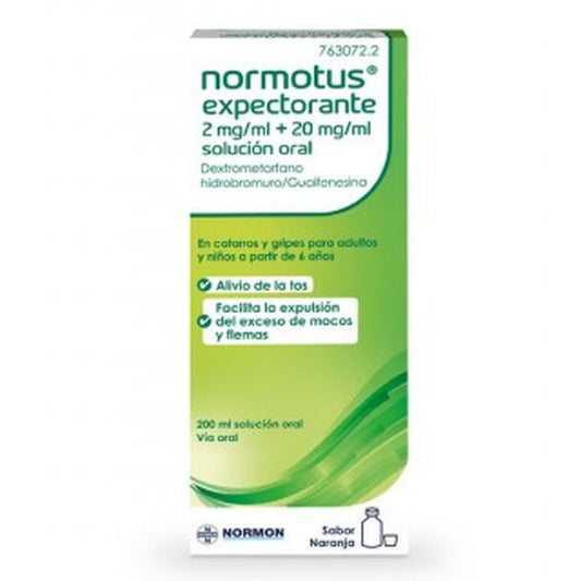 Normotus Expetorante 2 mg/ml + 20 mg/ml Solução Oral 1 Frasco, 200 ml
