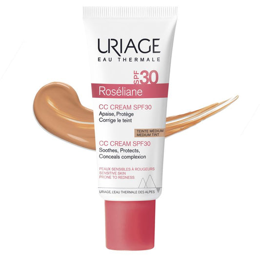 Uriage Roséliane Cc Creme Spf30 Creme colorido para peles sensíveis, vermelhas, com rosácea e hiper-reactivas, 40 ml