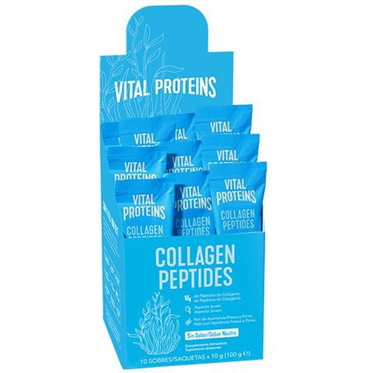 Vital Proteins Complemento alimenticio Colágeno Péptidos sabor neutro, 10 sobres