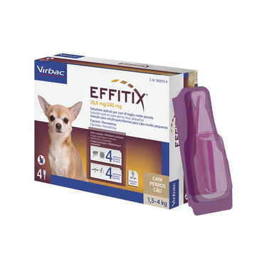 Effitix Xs Antiparasitarios Perros Muy Pequeños 1,5-4 Kg, 4 Pipetas