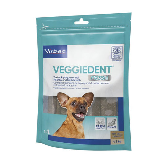 Virbac Veggiedent Fr3Sh Xs 1X15 unidades, snack para perros