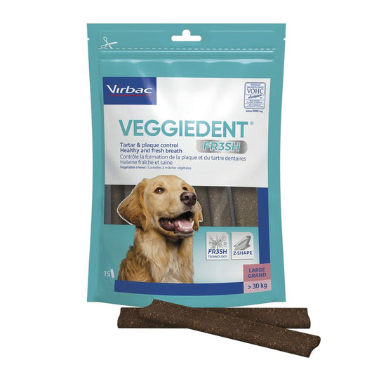 Virbac Veggiedent Fr3Sh L 1X15 unidades, snack para perros