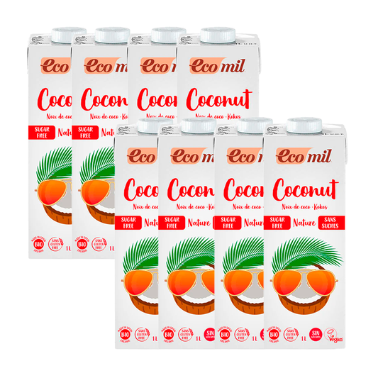 Embalagem Ecomil Coconut Nature Bio, 1 L, 8 unidades