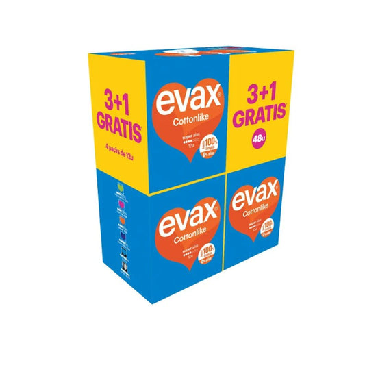 Evax Cottonlike Super Pads Com Asas , 48 unidades