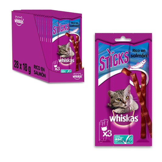 Whiskas Sticks Salmão Caixa 28X18Gr