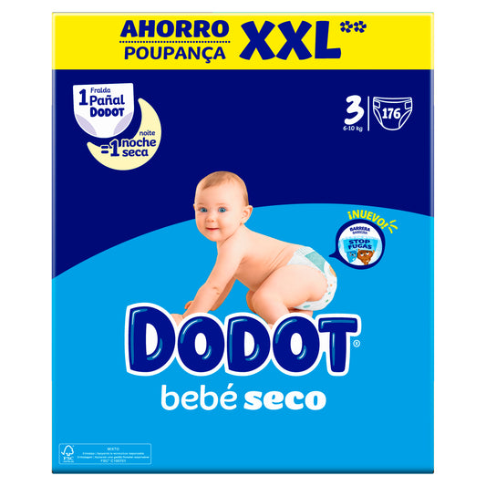 Dodot Baby-Dry Nappies Tamanho 3 , 176 unidades