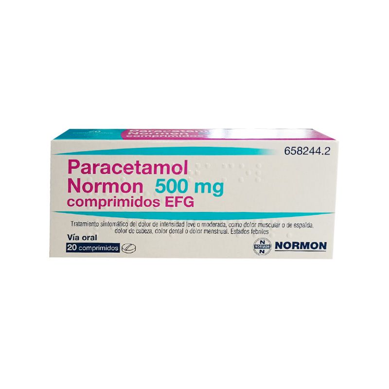 Paracetamol Normon EFG 500 mg, 20 Comprimidos