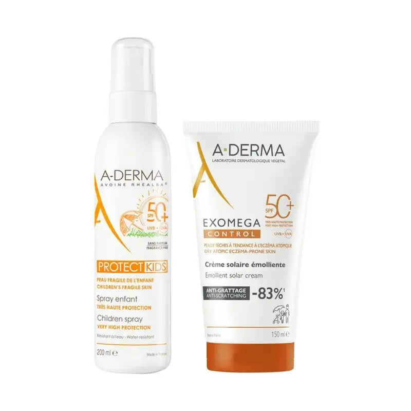 A-Derma Exomega Ctrl Creme Spf 50+ 150Ml Ad + Aderma Protect Spray Solar Infantil Spf50+ 200 Ml