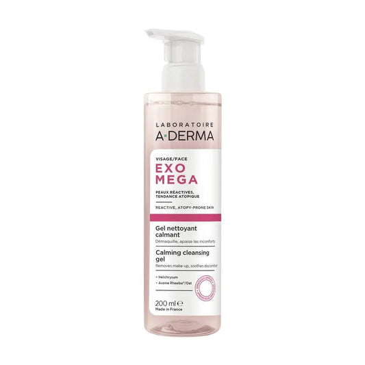 A-Derma Exomega Gel de Limpeza Facial Suavizante, 200 ml