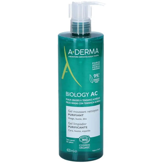 A-Derma Biology Ac Gel de Limpeza Espumante Purificante, 400 ml