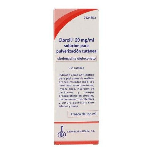 Chlorxil 20 mg/ml Solução para pulverização cutânea, 100 ml