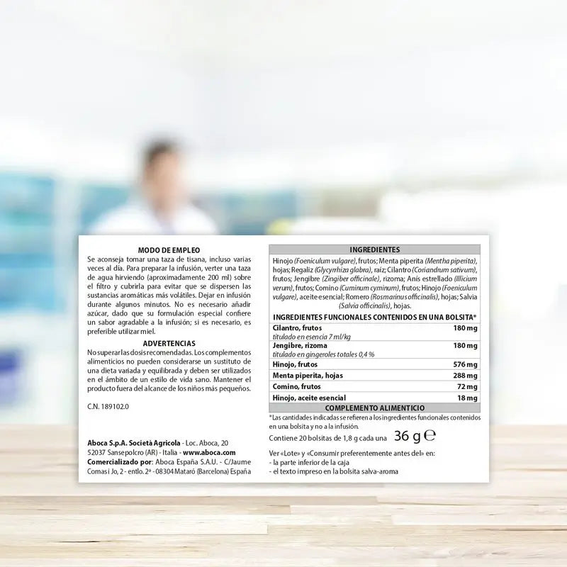 Aboca Coligas Fast Tisanas, 20 Saquetas