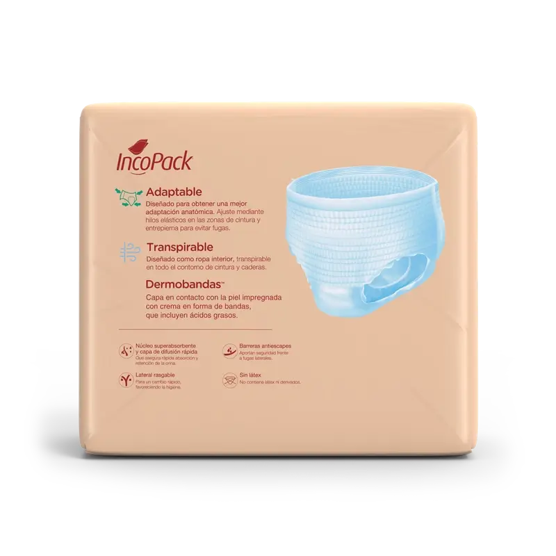 Incopack Absorbent Pant Day Large Size , 80 unidades