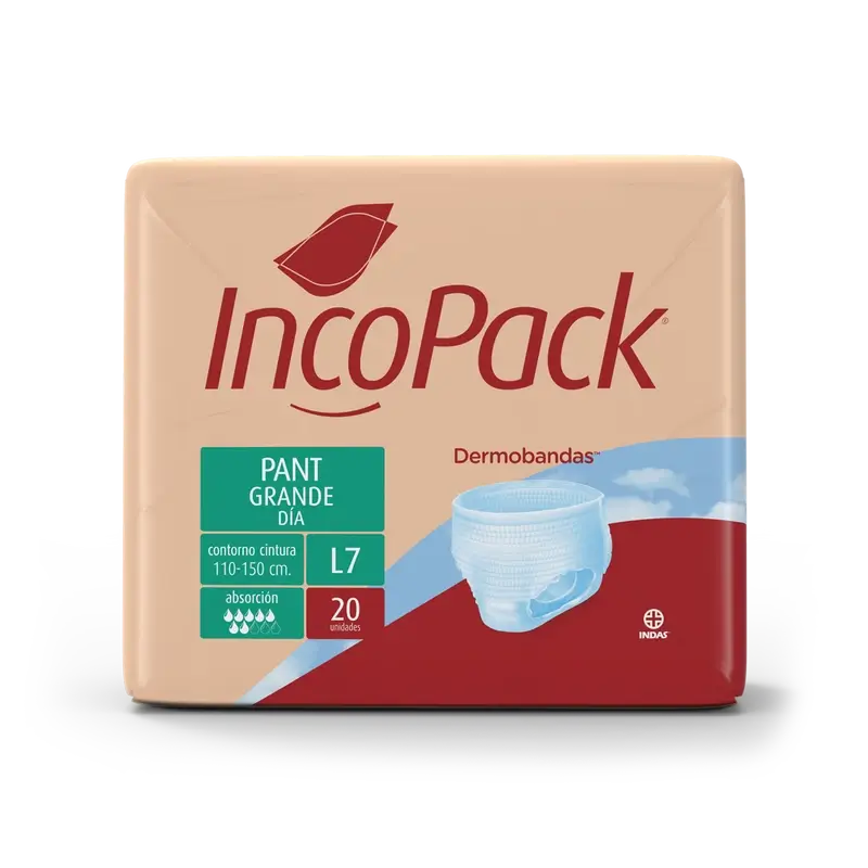 Incopack Absorbent Pant Day Large Size , 80 unidades