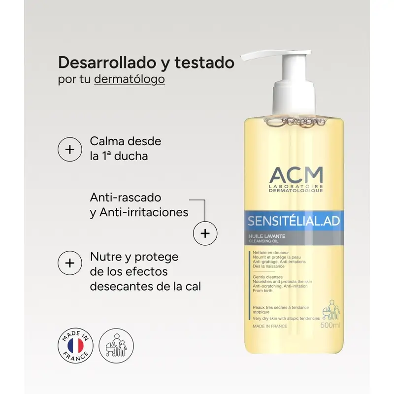 Acm Laboratoires Sensitelial.Ad Óleo de Lavagem 500 Ml