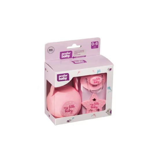 Acofar Acofarbaby Chupeta Anatómica + Corrente + Chupeta Cor-de-Rosa 0-6 Meses