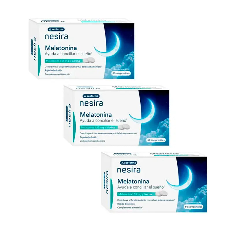 Acofar Acofarvital Melatonina 1,95 mg Embalagem 3 x 60 comprimidos