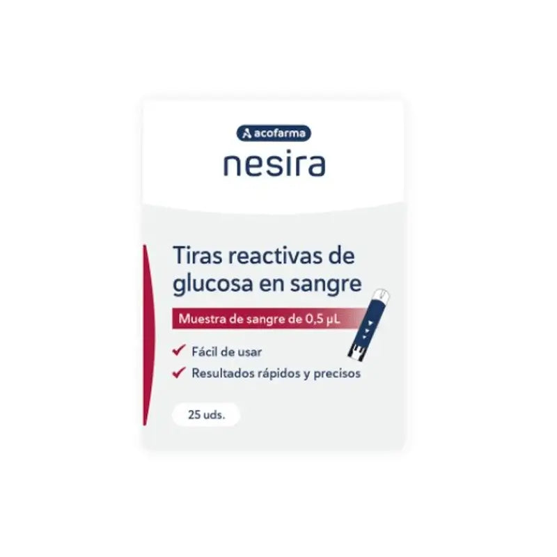 Nesira Tiras-teste de Glicose, 25 Unidades